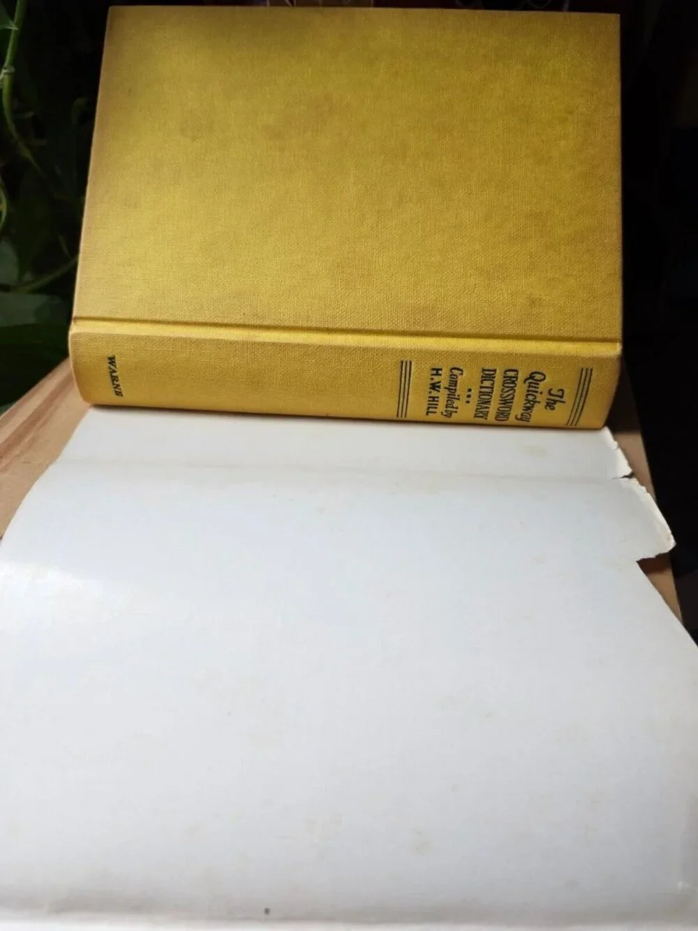 1974 Quickway Crossword Dictionary by H.W. Hill Vintage Hardcover w/ Dust Jacket